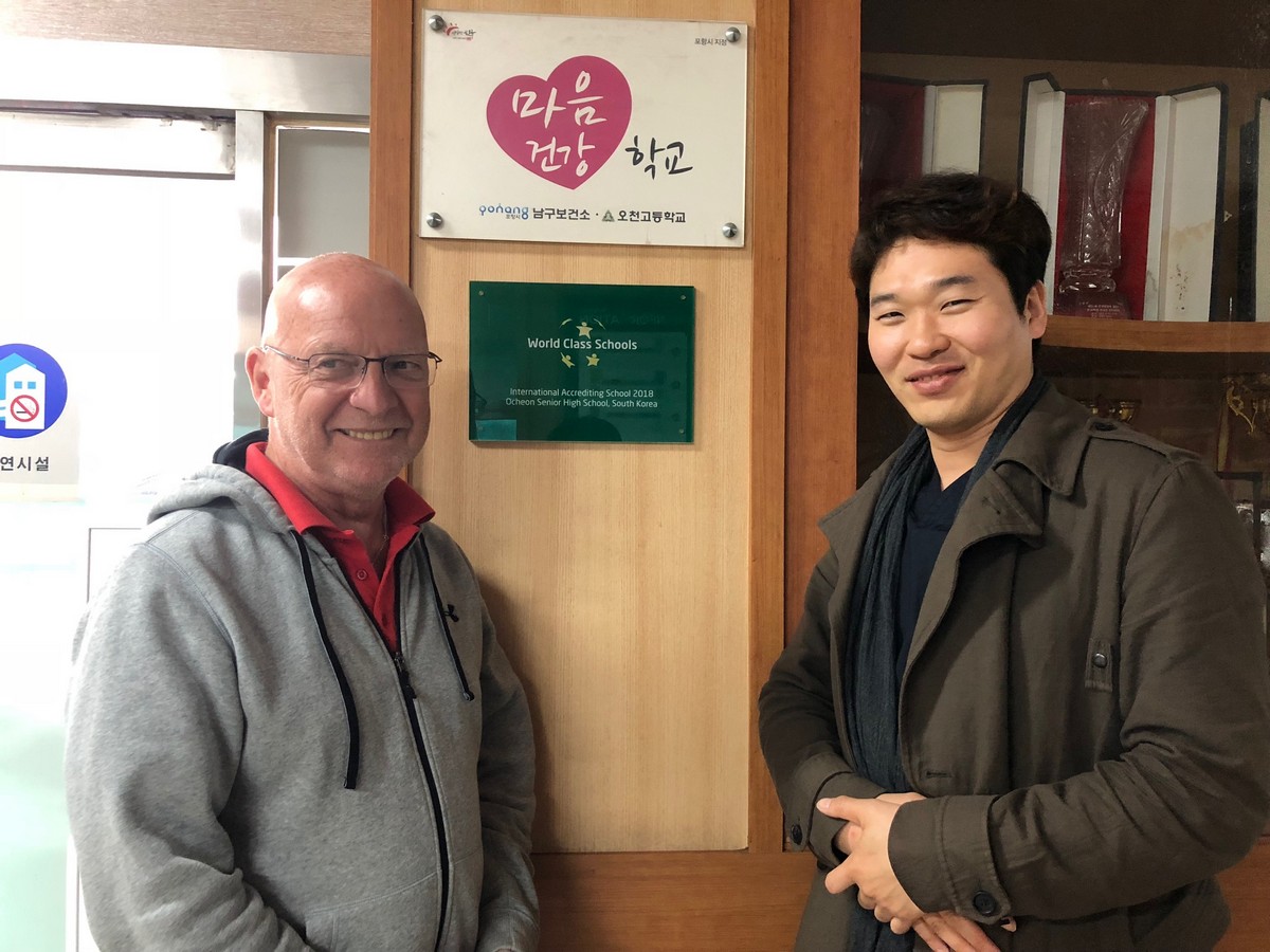 Phil Dobison visiting Ocheon High School